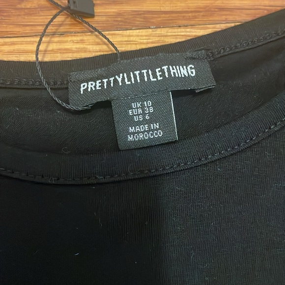 NWT Basic Black Cotton Blend Short Sleeve Crop Top size 6 - Picture 3 of 6